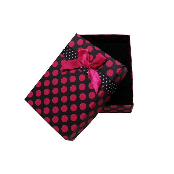 Polka Dot Mix color Rectangle Box with Bow - Picture 5 of 5